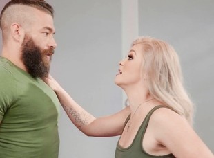 Blonde MILF ends merciless shag with cum on ass